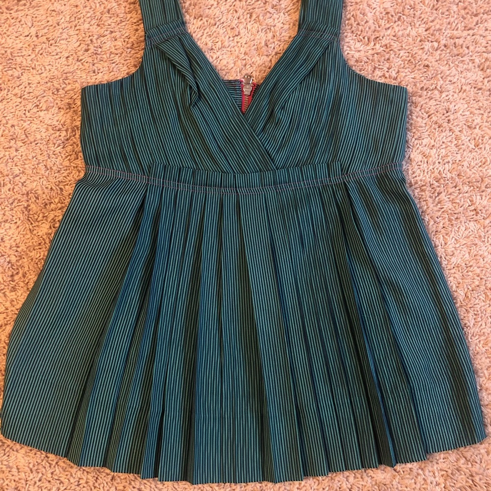 Marc by Marc Jacobs teal and black striped tank